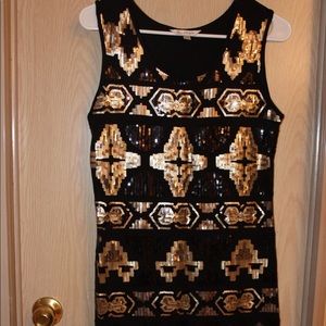 Sequin dress! black gold silver